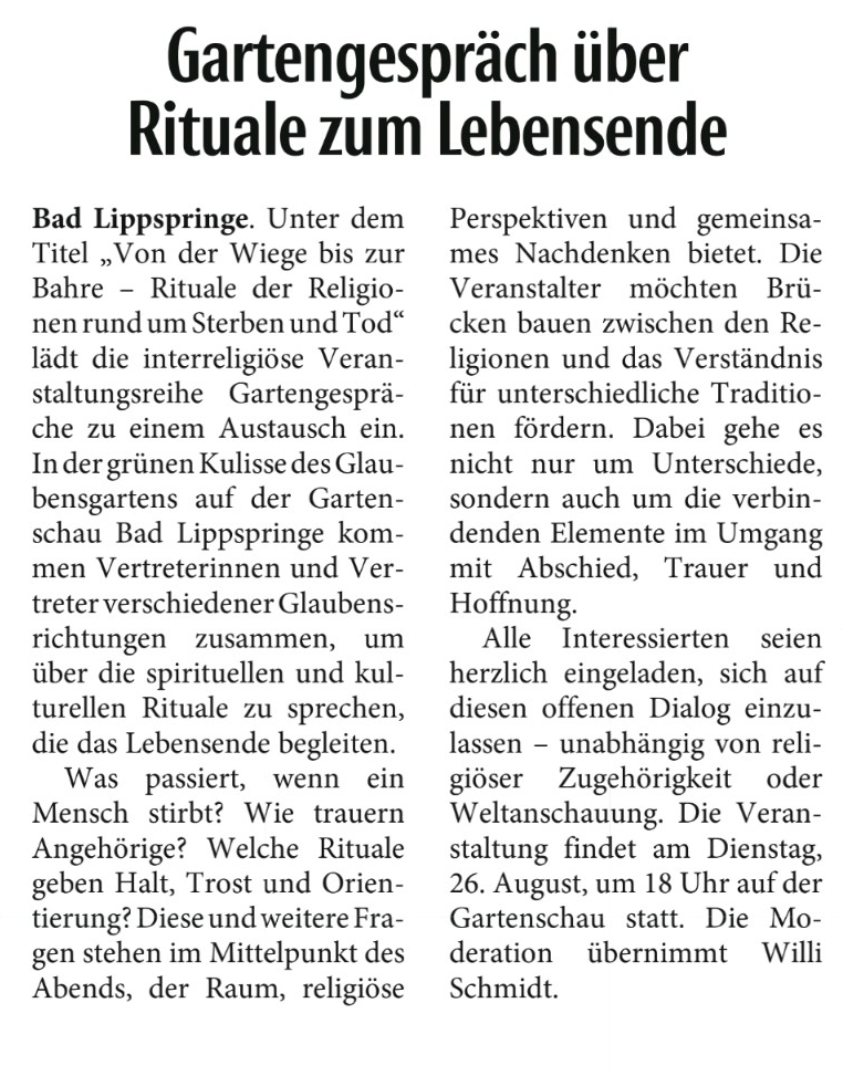 Gartengespräch 4 - Ankündigung