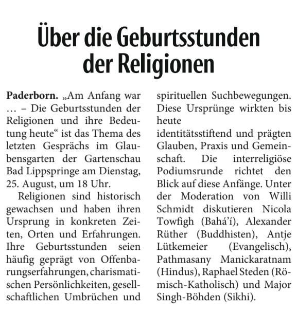 Ankündigung des Gartengesprächs Nr. 4
